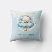 雲の上にかわいい眠るテディベア クッション (裏面)