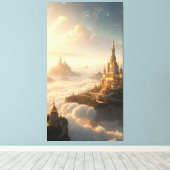 雲の上に浮かぶ息をのむようなファンタジー都市 キャンバスプリント (インサイチュ (ウッドフロア))