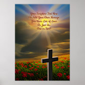 雲の上に聖なる書物、 経典、キリスト教の太陽の光を追加 ポスター (正面)