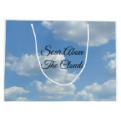 雲の上に舞い上がる抱き枕 ラージペーパーバッグ (裏面)