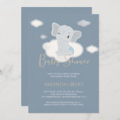 雲の上に象の赤ちゃんシャワー招待状 招待状 (正面/裏面)
