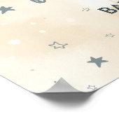 雲の上に青いクマ赤ちゃんシャワーの招待 ポスター (角)