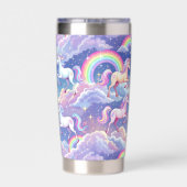 雲の上のきらきらした虹とユニコーン 保温保冷タンブラー (背面)