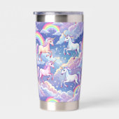 雲の上のきらきらした虹とユニコーン 保温保冷タンブラー (右面)