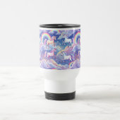 雲の上のきらめく虹とユニコーン トラベルマグ (中央)