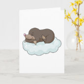 雲の上のほくろ カード (黄色い花)