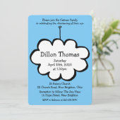 雲の上のようなおむつケーキの命名式招待状 招待状 (スタンド正面)