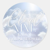 雲の上のウェルカムサイン パンパス ブライダルシャワー ラウンドシール (正面)