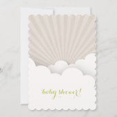 雲の上のコウテイペンギン出産前祝い - 緑 招待状 (裏面)