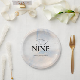 雲の上のプリンセス ブライダルシャワーの夢のようなパステルカラーの空 ペーパープレート