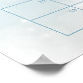 雲の上の到着日カレンダー 空の青 ポスター (角)