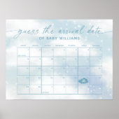 雲の上の到着日カレンダー 空の青 ポスター (正面)