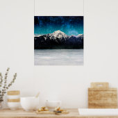 雲の上の夢のような銀河の山 ポスター (キッチン)