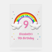 雲の上の幸せ！レインボー 誕生日 アクリルサイン (正面)