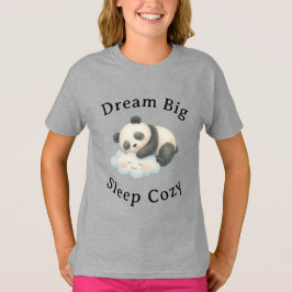 雲の上の愛らしい眠りパンダの水彩画 Tシャツ