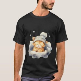 雲の上の愛らしい眠り猫 冬のビーニーアート ✨🐾☁️ Tシャツ