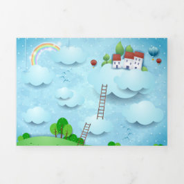 雲の上の村 三つ折りカード