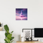 雲の上の浮遊する夢の城 ポスター (ホームオフィス)