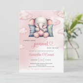 雲の上の甘い小さな落花生のかわいい象 招待状 (スタンド正面)