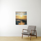 雲の上の素晴らしい夕日と日の岩に照らされた岩 タペストリー (インサイチュ)