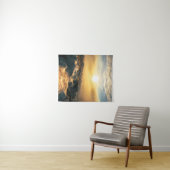 雲の上の素晴らしい夕日と日の岩に照らされた岩 タペストリー (インサイチュ(横))