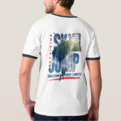 雲の上の自由を感じるスカイダイビング | メンズ リンガーTシャツ Tシャツ (裏面フル)
