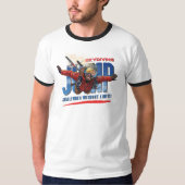 雲の上の自由を感じるスカイダイビング | メンズ リンガーTシャツ Tシャツ (正面)