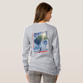 雲の上の自由を感じるスカイダイビング | 女性用L.S Tシャツ (裏面フル)
