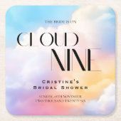 雲の上の花嫁 カラフルパステル ブライダルシャワー スクエアペーパーコースター (正面)