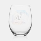 雲の上の花嫁　カラフルパステル ブライダルシャワー ステムなしワイングラス (裏面)