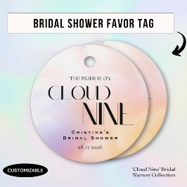 雲の上の花嫁　カラフルパステル ブライダルシャワー フェイバータグ