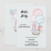 雲の上の赤ちゃん象を迎える 招待状 (正面/裏面)