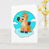 雲の上の馬 カード (黄色い花)