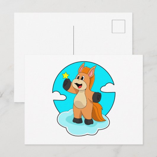 雲の上の馬 ポストカード (正面/裏面)