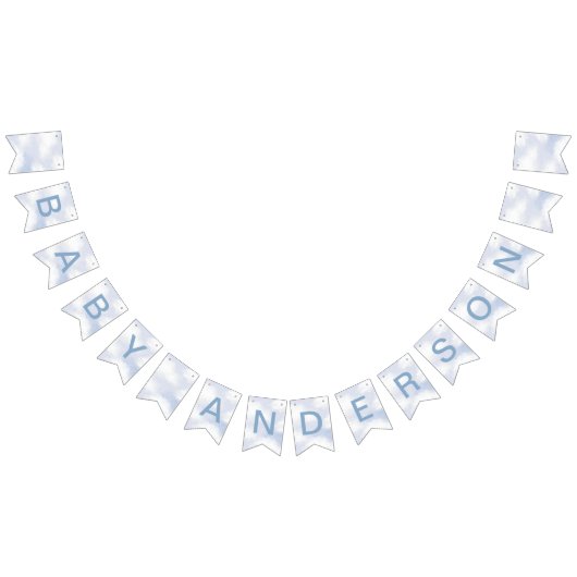 雲の上の9番 夢のような空のほのかな青 バンティングフラッグ (全)