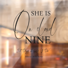 雲の上の9 カリグラフィー ブライダル シャワー ウィンドウサイン