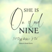 雲の上の9 カリグラフィー ブライダル シャワー ウィンドウサイン (シート3)