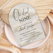 雲の上の9  ベージュの水彩空色 ブライダルシャワー 招待状