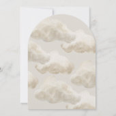 雲の上の9  ベージュの水彩空色 ブライダルシャワー 招待状 (裏面)
