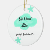 雲の上の9 淡い緑の雲 星の独身パーティー セラミックオーナメント (左)