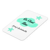 雲の上の9 淡い緑の雲 星の独身パーティー マグネット (左側)