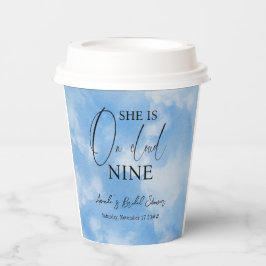 雲の上の9 9 カリグラフィー ブルー ブライダルシャワー 紙コップ