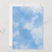 雲の上の9 9 筆記体 青い  ブライダルシャワー 招待状 (裏面)