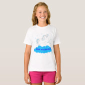 雲の上をユニコーンが通るユニコーンのシャツ Tシャツ (正面フル)