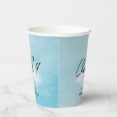 雲の上 ウェディングシャワー ミニマリスト ライトブルー 紙コップ (右)