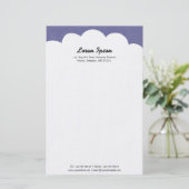 雲の上 – 紫グレー 便箋 (スタンド正面)