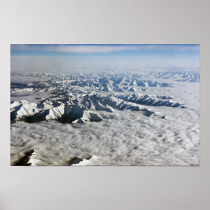 雲の下のヒマラヤ山脈 – チベット ポスター