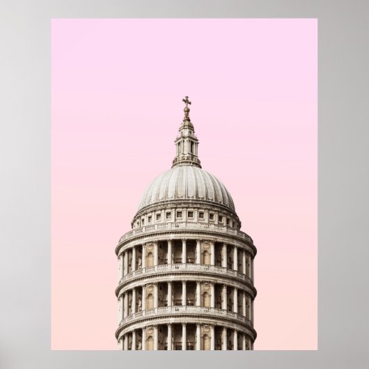 雲の下の白コンクリート建物 ポスター (正面)