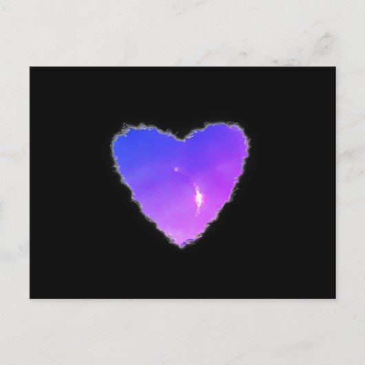 雲の中で消えたハートバレンタインの愛 シーズンポストカード (正面)