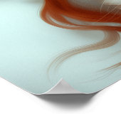 雲の中で猫を飼っている赤毛の女性 ポスター (角)